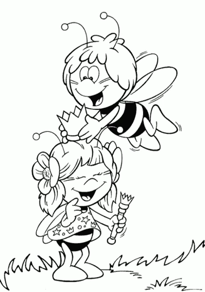 Coloriage gratuit pour enfants et adultes Maya l'abeille #28282, collection Dessins animés et séries animées