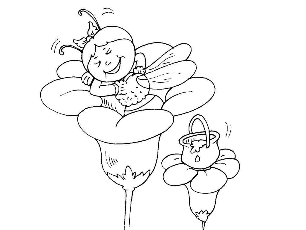 Coloriage à imprimer Maya l'abeille #28359 de la série Dessins animés et séries animées, gratuit pour enfants et adultes