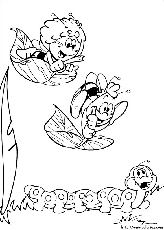 Coloriage à imprimer Maya l'abeille #28365 de la série Dessins animés et séries animées, gratuit pour enfants et adultes