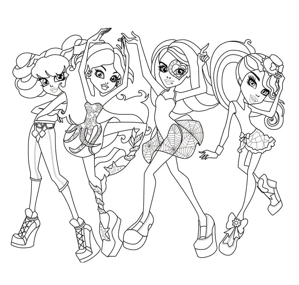 Coloriage gratuit pour enfants et adultes Monster High #196712, collection Dessins animés et séries animées