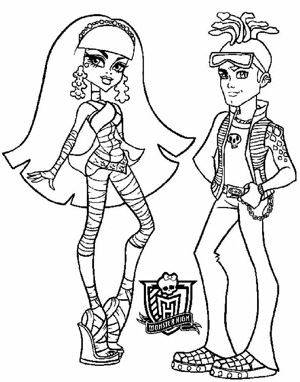 Coloriage gratuit Monster High #24852 de la collection Dessins animés et séries animées à imprimer