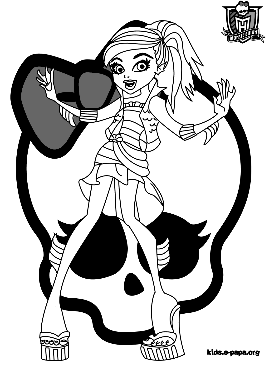 Coloriage gratuit pour enfants et adultes Monster High #24931, collection Dessins animés et séries animées