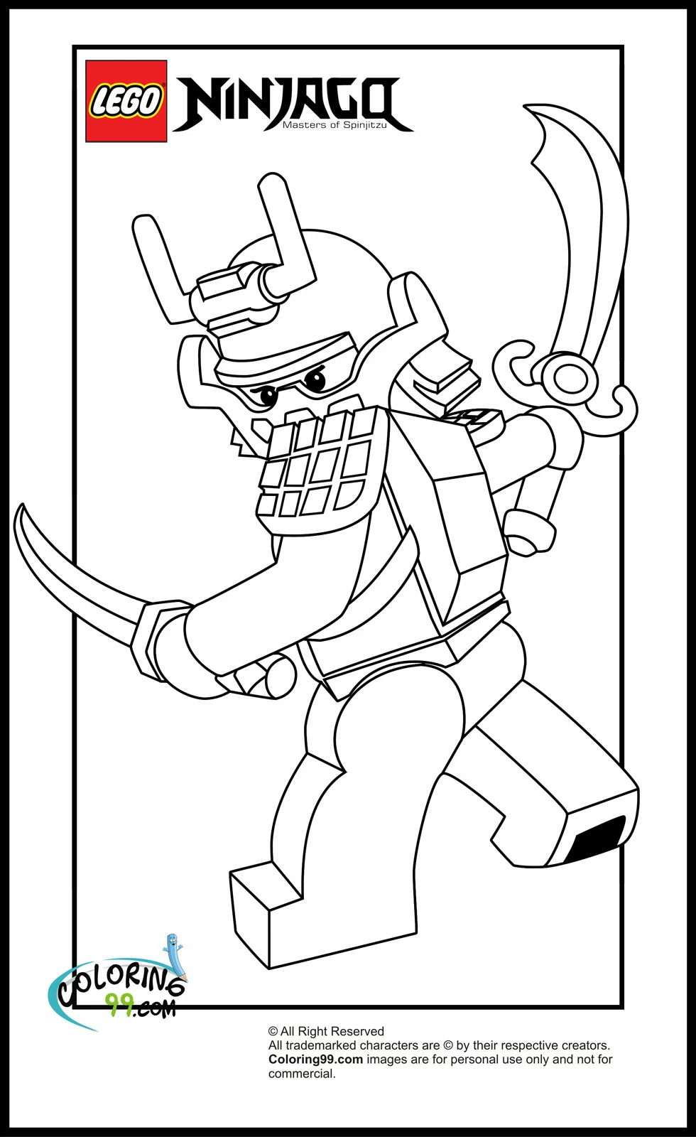 Dessin à colorier Ninjago #24051 issu de la collection Dessins animés et séries animées, prêt à imprimer