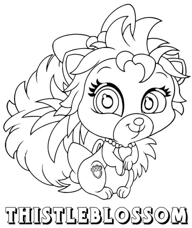 Coloriage Thistleblossom le chiot pelucheux des Palace Pets