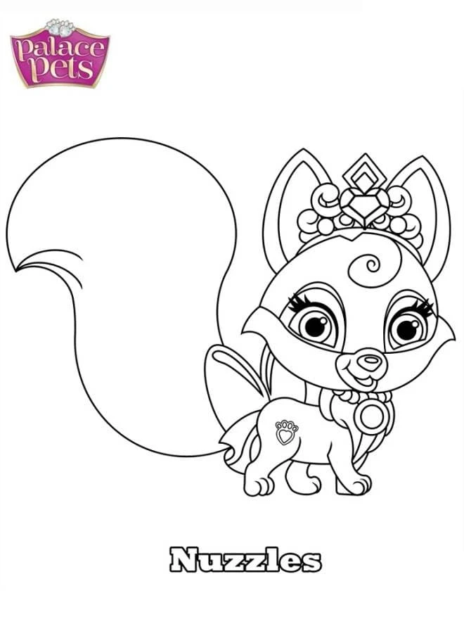 Coloriage Palace Pets Nuzzles debout avec sa grande queue
