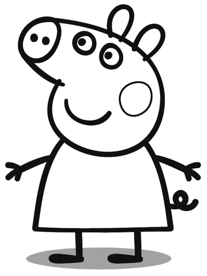 Coloriage Peppa Pig #180898 à imprimer gratuitement, extrait de la collection Dessins animés et séries animées