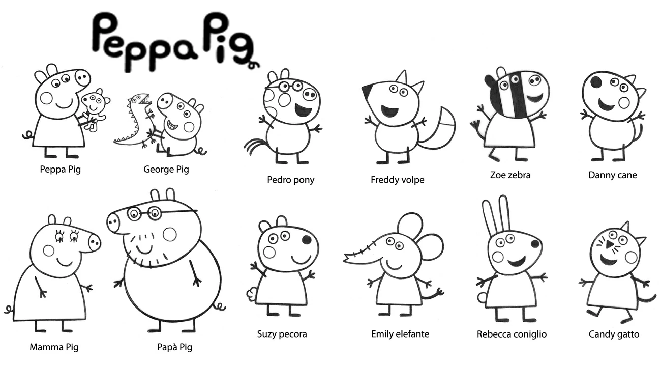Coloriage gratuit Peppa Pig #43952 de la collection Dessins animés et séries animées à imprimer