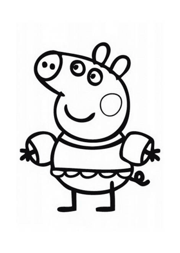 Coloriage Peppa Pig #43998 à imprimer gratuitement, extrait de la collection Dessins animés et séries animées
