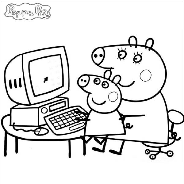 Coloriage à imprimer Peppa Pig #44003 de la série Dessins animés et séries animées, gratuit pour enfants et adultes