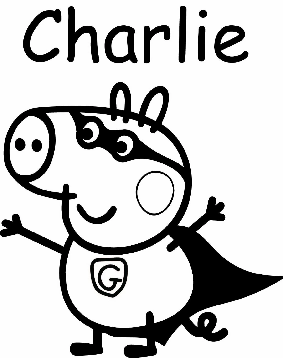 Coloriage gratuit pour enfants et adultes Peppa Pig #44035, collection Dessins animés et séries animées