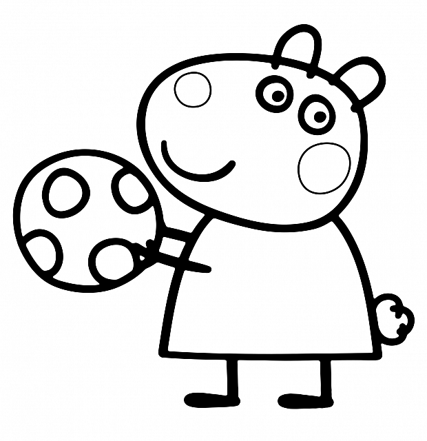 Dessin à colorier Peppa Pig #44046 issu de la collection Dessins animés et séries animées, prêt à imprimer