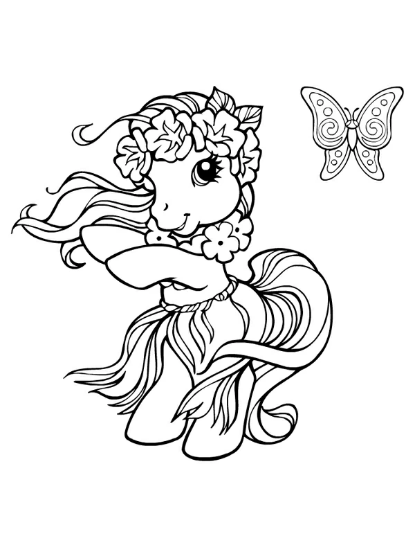 Joli coloriage Petit Poney #41875 de la collection Dessins animés et séries animées, prêt à imprimer pour petits et grands