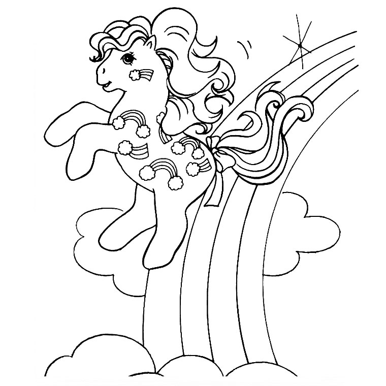 Joli coloriage Petit Poney #41881 de la collection Dessins animés et séries animées, prêt à imprimer pour petits et grands