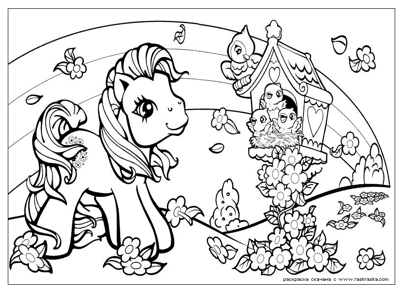 Dessin à colorier Petit Poney #42072 issu de la collection Dessins animés et séries animées, prêt à imprimer