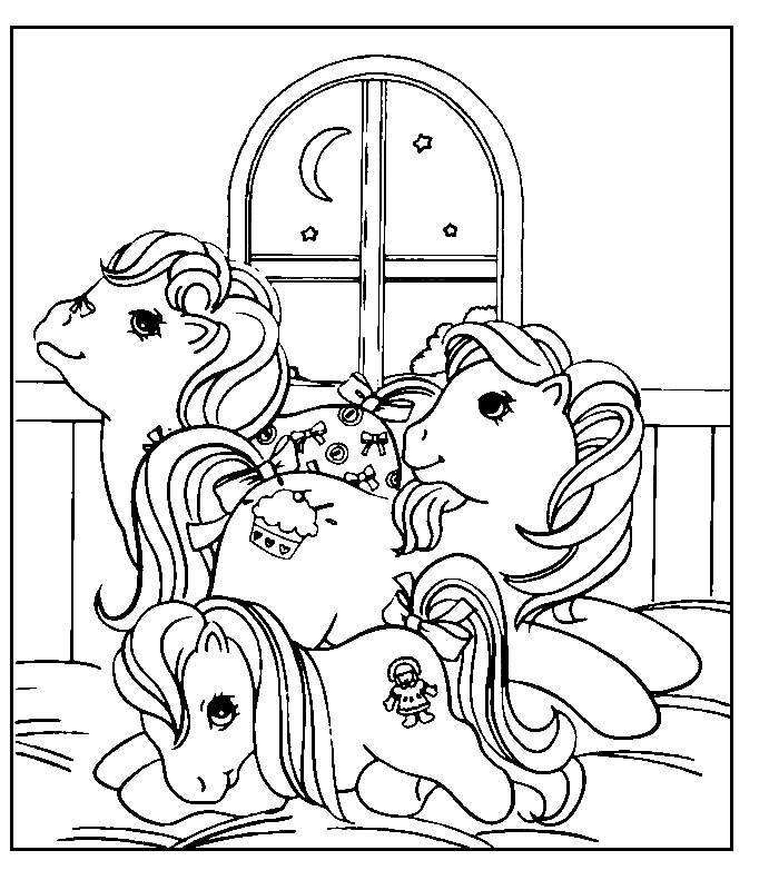 Joli coloriage Petit Poney #42124 de la collection Dessins animés et séries animées, prêt à imprimer pour petits et grands