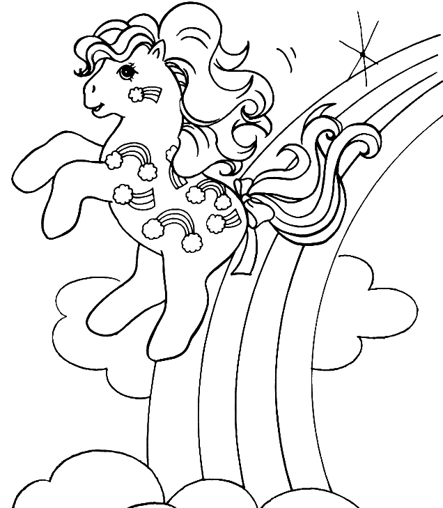 Coloriage Petit Poney #42207 à imprimer gratuitement, extrait de la collection Dessins animés et séries animées