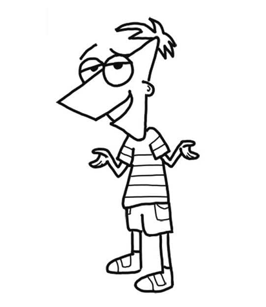 Dessin à colorier Phinéas et Ferb #207755 issu de la collection Dessins animés et séries animées, prêt à imprimer