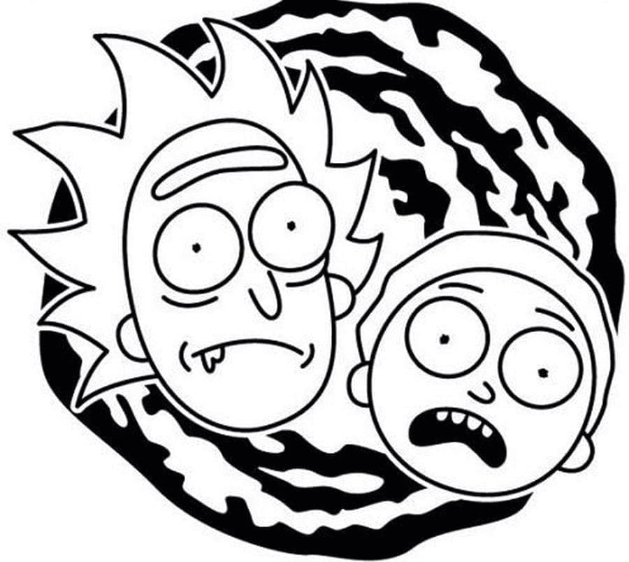 Coloriage imprimable Rick et Morty #208195 de la collection Dessins animés et séries animées à colorier aux crayons