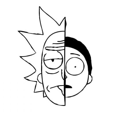 Coloriage imprimable Rick et Morty #208246 de la collection Dessins animés et séries animées à colorier aux crayons