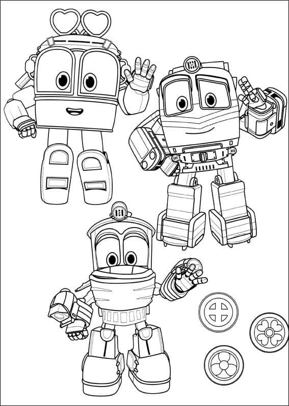 Coloriage gratuit Robot Trains #204662 de la collection Dessins animés et séries animées à imprimer