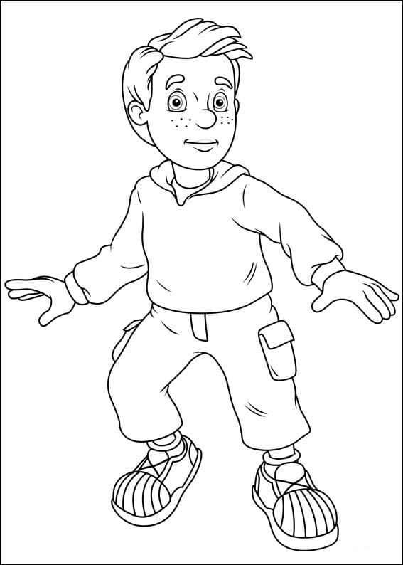 Joli coloriage Sam le Pompier #177786 de la collection Dessins animés et séries animées, prêt à imprimer pour petits et grands