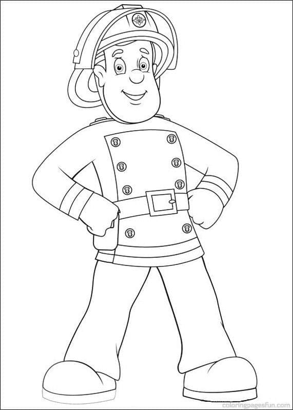 Coloriage gratuit pour enfants et adultes Sam le Pompier #177803, collection Dessins animés et séries animées