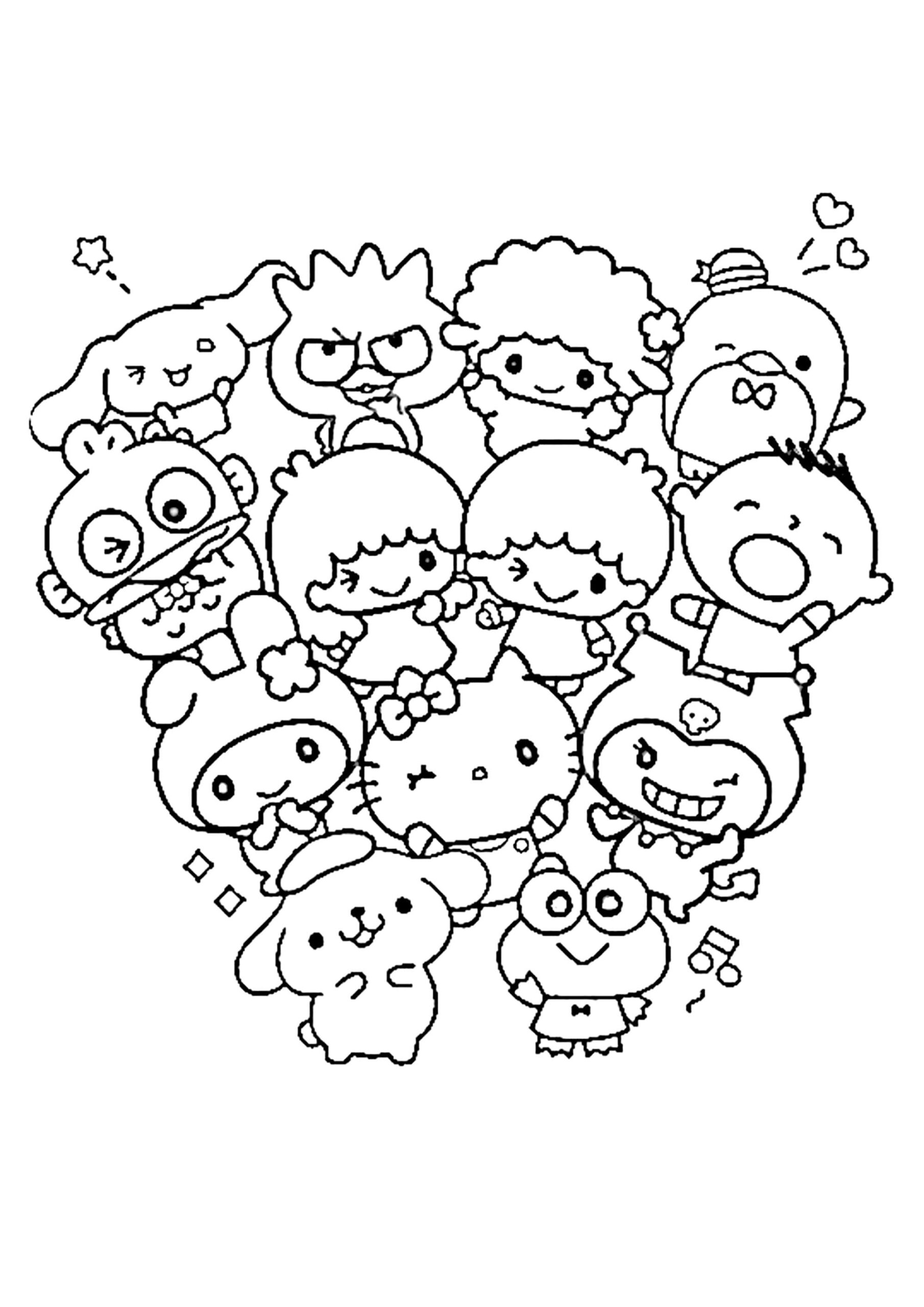 Coloriage gratuit pour enfants et adultes Sanrio #220315, collection Dessins animés et séries animées