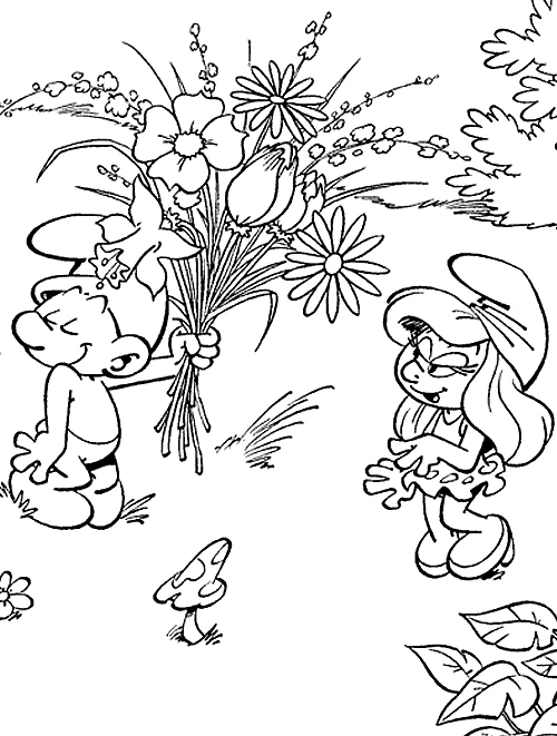 Dessin à colorier Schtroumpfs #34690 issu de la collection Dessins animés et séries animées, prêt à imprimer