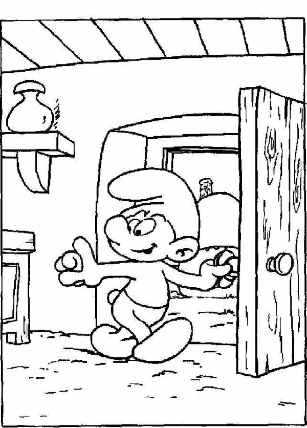 Coloriage Schtroumpfs #34804 à imprimer gratuitement, extrait de la collection Dessins animés et séries animées