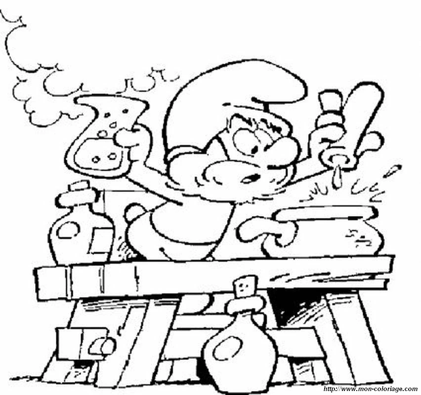 Coloriage imprimable Schtroumpfs #34832 de la collection Dessins animés et séries animées à colorier aux crayons
