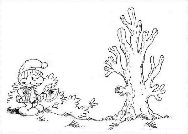Coloriage imprimable Schtroumpfs #34844 de la collection Dessins animés et séries animées à colorier aux crayons
