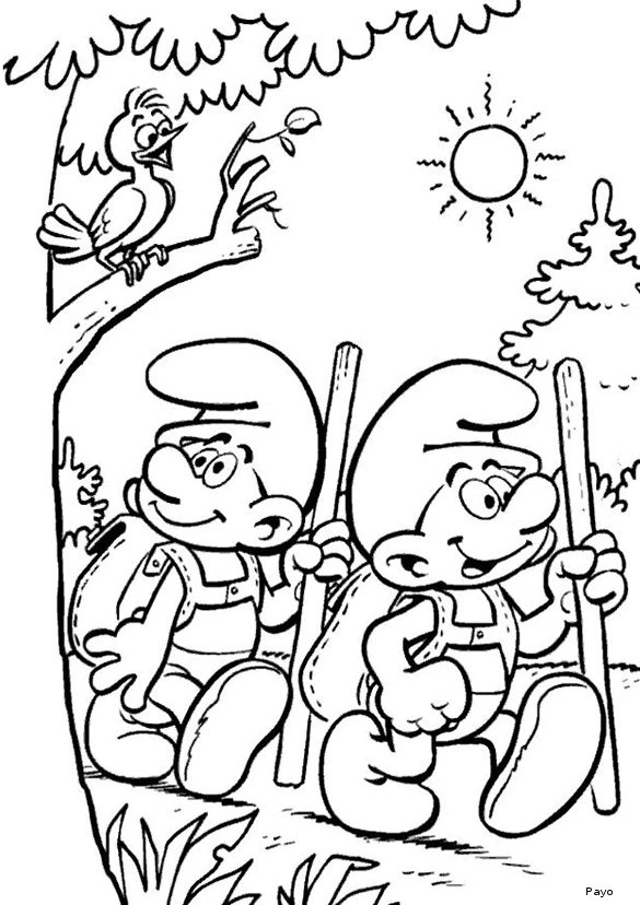 Coloriage gratuit pour enfants et adultes Schtroumpfs #34848, collection Dessins animés et séries animées