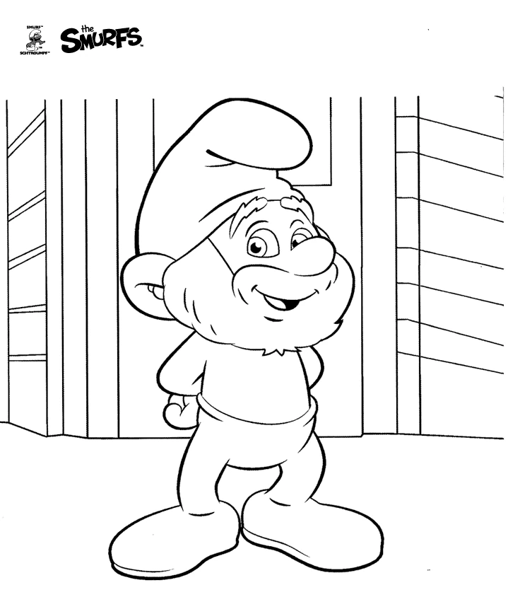 Dessin à colorier Schtroumpfs #34900 issu de la collection Dessins animés et séries animées, prêt à imprimer