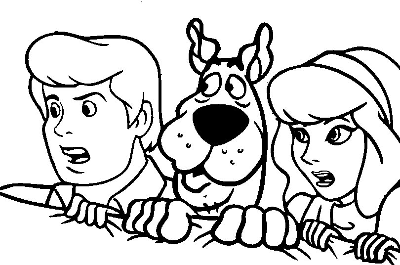 Coloriage imprimable Scooby doo #31374 de la collection Dessins animés et séries animées à colorier aux crayons