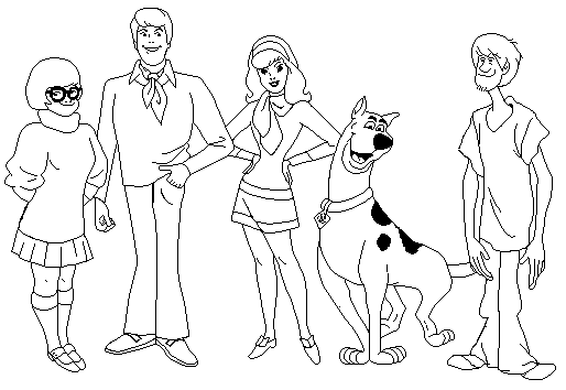 Coloriage imprimable Scooby doo #31377 de la collection Dessins animés et séries animées à colorier aux crayons