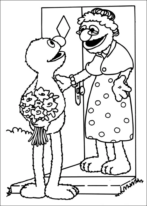 Coloriage imprimable Sesame street #32142 de la collection Dessins animés et séries animées à colorier aux crayons