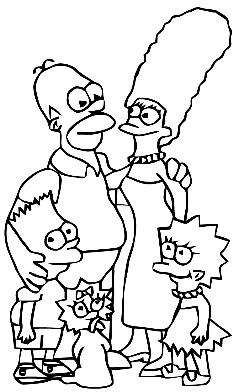 Coloriage Simpson #23840 à imprimer gratuitement, extrait de la collection Dessins animés et séries animées