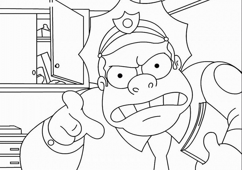 Coloriage gratuit Simpson #23885 de la collection Dessins animés et séries animées à imprimer
