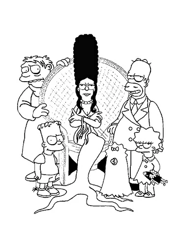 Coloriage gratuit Simpson #23969 de la collection Dessins animés et séries animées à imprimer
