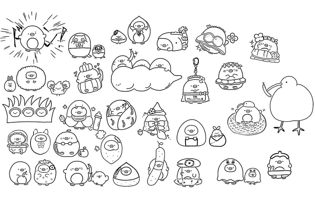 Dessin à colorier: Sumikko Gurashi (Dessins animés et séries animées) #211516 - Coloriages à Imprimer Gratuits