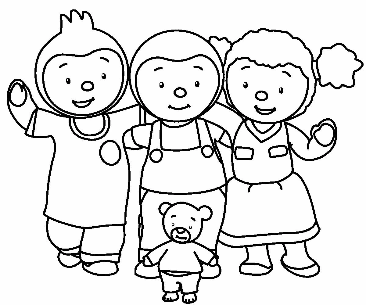 Coloriage gratuit T'choupi et Doudou #34079 de la collection Dessins animés et séries animées à imprimer