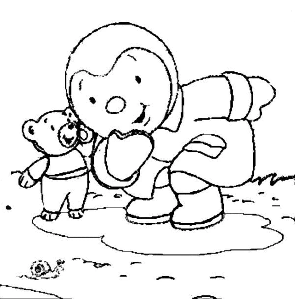 Coloriage gratuit T'choupi et Doudou #34086 de la collection Dessins animés et séries animées à imprimer