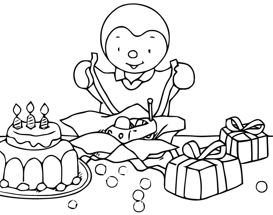 Coloriage gratuit T'choupi et Doudou #34091 de la collection Dessins animés et séries animées à imprimer