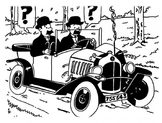 Coloriage Tintin #185961 à imprimer gratuitement, extrait de la collection Dessins animés et séries animées