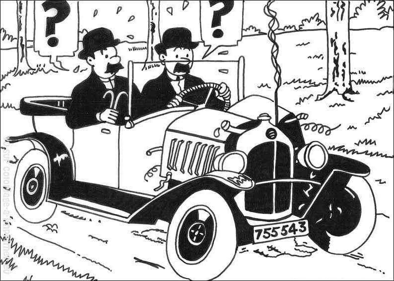 Coloriage Tintin #185963 à imprimer gratuitement, extrait de la collection Dessins animés et séries animées