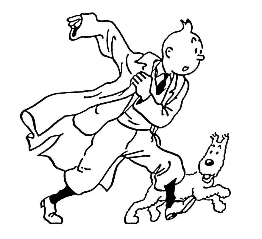 Dessin Tintin #185988 à colorier de la série Dessins animés et séries animées, gratuit à télécharger et imprimer