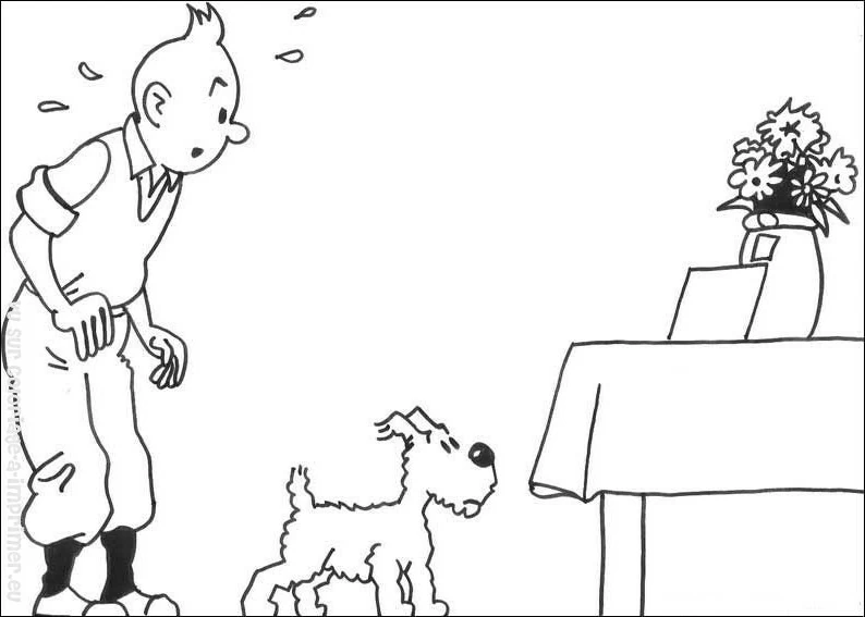 Coloriage gratuit Tintin #25763 de la collection Dessins animés et séries animées à imprimer Coloriage gratuit Tintin #25763 de la collection Dessins animés et séries animées à imprimer