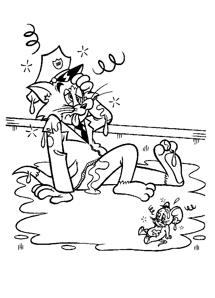 Coloriage à imprimer Tom et Jerry #24223 de la série Dessins animés et séries animées, gratuit pour enfants et adultes