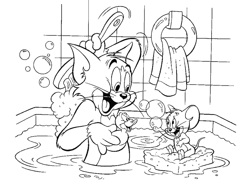Page de coloriage Tom et Jerry #24269, collection Dessins animés et séries animées, à imprimer et colorier
