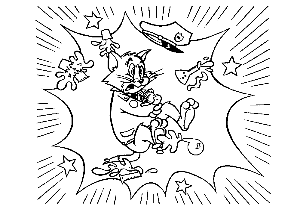 Joli coloriage Tom et Jerry #24280 de la collection Dessins animés et séries animées, prêt à imprimer pour petits et grands